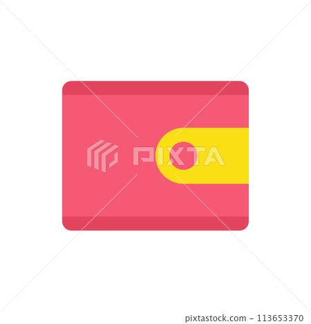 Red wallet with yellow clasp cash money carrying storage vector illustration financial independence 113653370