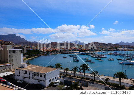Mindelo town and Porto Grande Bay Mindelo town and Porto Grande Bay 113653483