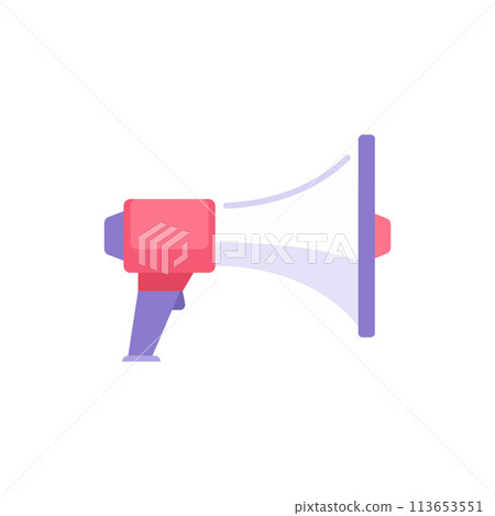 Simple megaphone symbol for loud voice speaking side view icon vector illustration 113653551