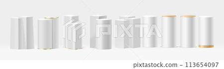 High promo podiums realistic vector illustration set 113654097
