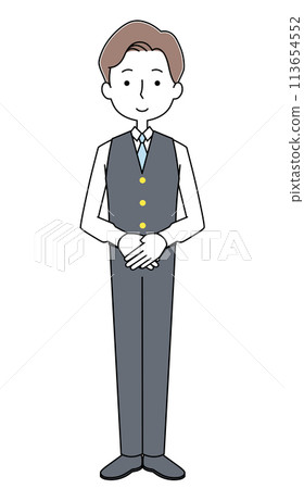 (男)客艙空服員的插圖 (男)客艙空服員的插圖 113654552
