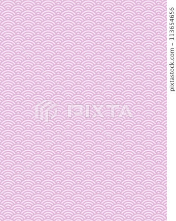 日式背景，柔和的青海波浪圖案，垂直紫色 113654656