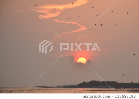 landscape of sea in sunset in Thailand    113655198