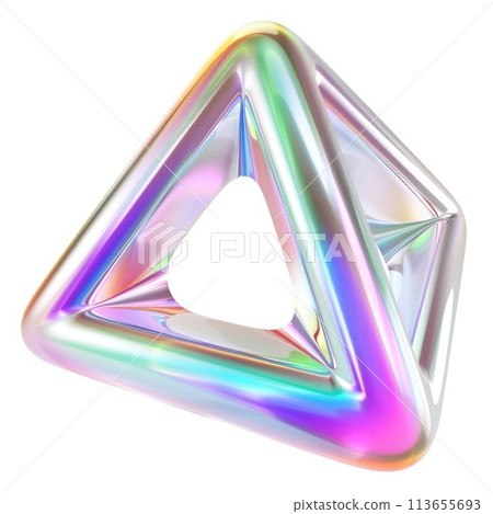 pyramidal structure with an iridescent finish reflects a spectrum of colors, pyramidal structure with an iridescent finish reflects a spectrum of colors, 113655693