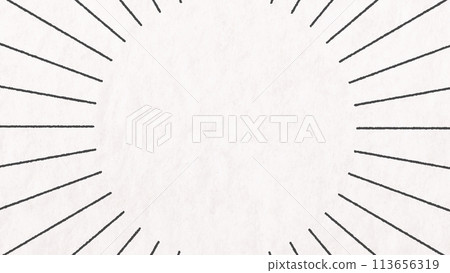 Illustration of a paper textured background and lines spreading from the center on a white background 113656319