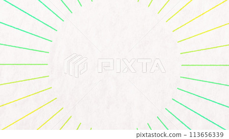 Illustration of a paper textured background and lines spreading from the center on a white background 113656339