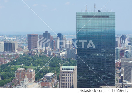 A view of Boston from the observation deck of the Prudential Tower. Day time A view of Boston from the observation deck of the Prudential Tower. Day time 113656612