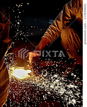 Old-fashioned Japanese sword training Old-fashioned Japanese sword training 113656681