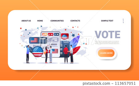 election day concept voters casting ballots at polling place during voting people holding paper ballots horizontal copy space election day concept voters casting ballots at polling place during voting people holding paper ballots horizontal copy space 113657051