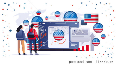 election day concept voters casting ballots at polling place during voting people holding paper ballots horizontal election day concept voters casting ballots at polling place during voting people holding paper ballots horizontal 113657056