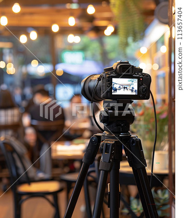 Camera. Blog video equipment Camera. Blog video equipment 113657404