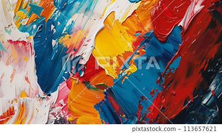 Colorful paint background, paints 113657621