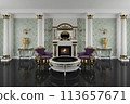 Fireplace room in classic style 113657671
