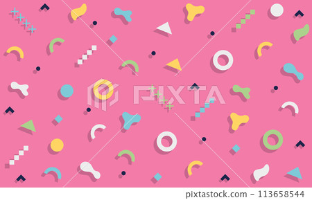 Retro geometric pattern. Colorful pattern from Retro geometric pattern. Colorful pattern from 113658544