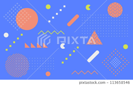 Group of retro design elements. Pattern from Group of retro design elements. Pattern from 113658546