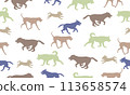 Dog silhouettes different colors isolated on a 113658574