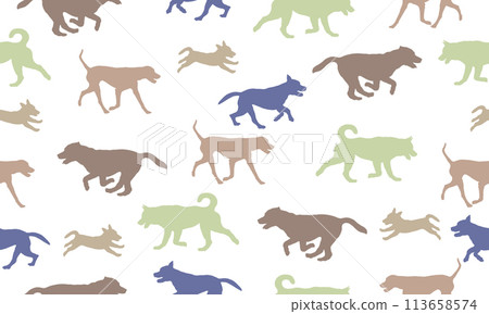 Dog silhouettes different colors isolated on a Dog silhouettes different colors isolated on a 113658574