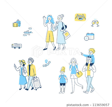 旅行圖像人物和物品集 旅行圖像人物和物品集 113659057