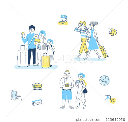 旅行圖像人物和物品集 113659058