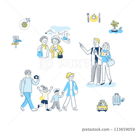 旅行圖像人物和物品集 旅行圖像人物和物品集 113659059