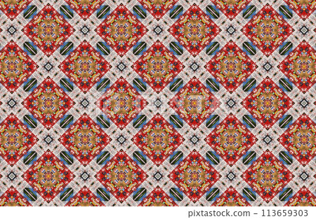 Image of geometric seamless pattern. Kaleidoscopic background 113659303