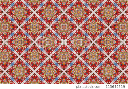 Image of geometric seamless pattern. Kaleidoscopic background 113659319