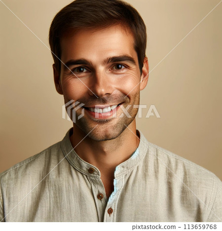 A man smiling gently A man smiling gently 113659768