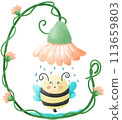 Happy bee take a shower 2 113659803