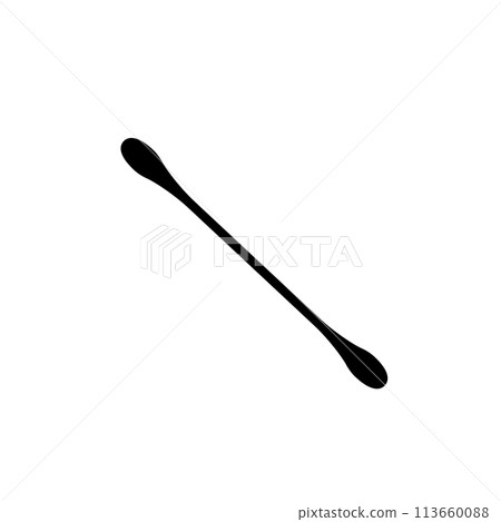 Cotton Swab Icon, Paper Ear Sticks Symbol, Hygiene Buds Sign, Earwax Cleaner Swab Silhouette, Minimal Ear Sticks 113660088