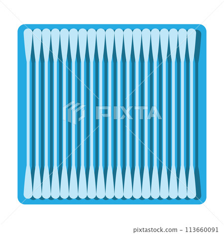 Cotton Swab Icon, Paper Ear Sticks Symbol, Hygiene Buds Sign, Earwax Cleaner Swab Silhouette, Minimal Ear Sticks 113660091