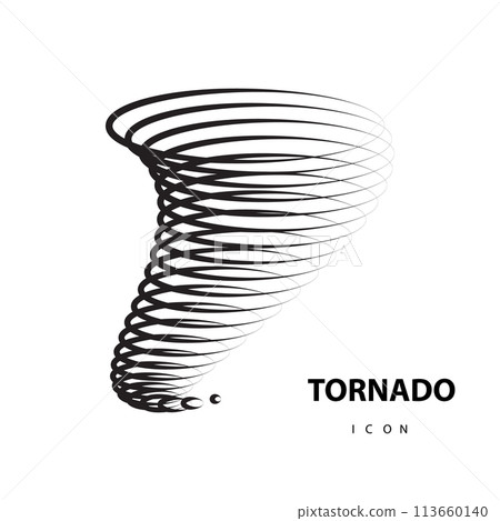 Tornado Icon, Whirlwind Symbol, Storm Swirl Sign, Tornado Silhouette, Cyclone Minimal Illustration Tornado Icon, Whirlwind Symbol, Storm Swirl Sign, Tornado Silhouette, Cyclone Minimal Illustration 113660140
