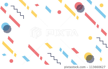 Colorful pattern from geometric shapes isolated on 113660627