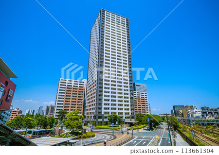 日本川崎城市景觀 - 川崎車站與塔樓公寓景觀 = 26th 113661304