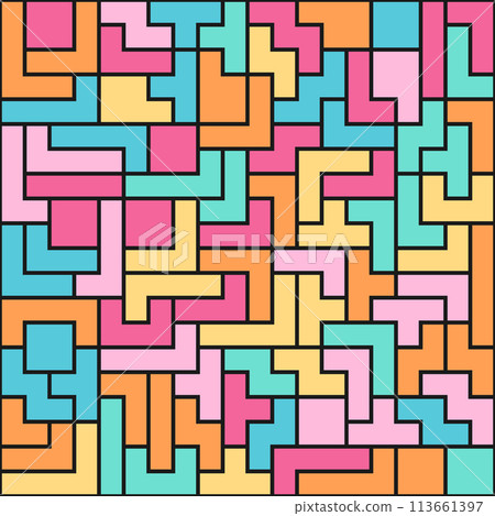 Seamless pattern. Abstract color composition of geometric shapes. a template for creative design Seamless pattern. Abstract color composition of geometric shapes. a template for creative design 113661397