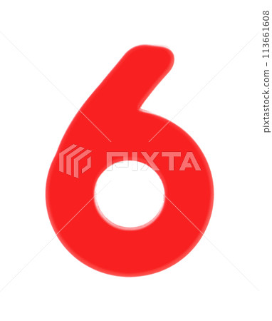 6 six magnetic letter with clipping path 6 six magnetic letter with clipping path 113661608