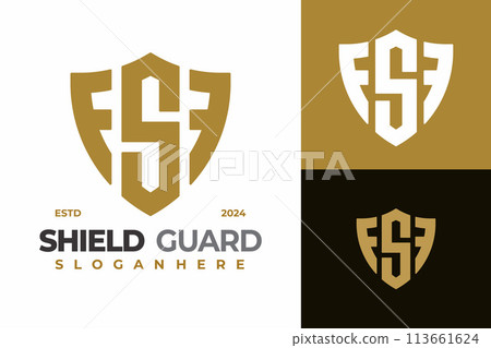 Letter S Shield Guard logo design vector symbol icon illustration 113661624