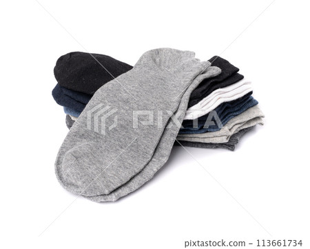 New Cotton Socks Isolated, Folded Sportswear Set, Classic Unisex Cotton Socks Collection New Cotton Socks Isolated, Folded Sportswear Set, Classic Unisex Cotton Socks Collection 113661734