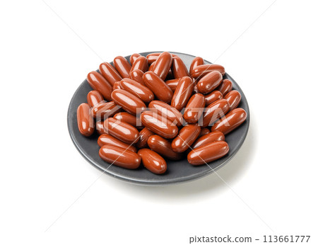 Cranberry Capsules, Garlic Extract Pills, Herbal Capsules Isolated, Analgesic Aluminum Blister, Painkiller Drugs Cranberry Capsules, Garlic Extract Pills, Herbal Capsules Isolated, Analgesic Aluminum Blister, Painkiller Drugs 113661777
