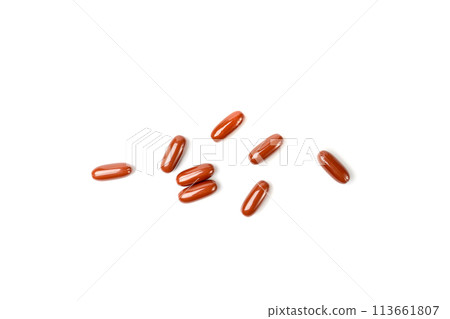 Cranberry Capsules, Garlic Extract Pills, Herbal Capsules Isolated, Analgesic Aluminum Blister, Painkiller Drugs 113661807