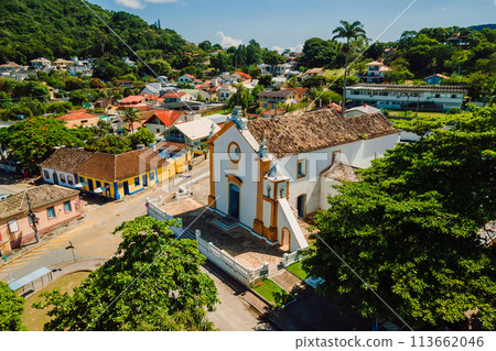 Church in Santo Antonio de Lisboa, Florianopolis, Brazil. One of the main tourists destination in south region. Church of Our Lady of Needs in Santo Antonio de Lisboa 113662046