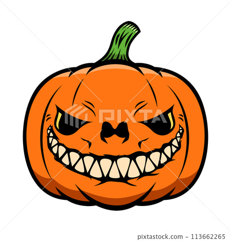 Halloween pumpkin. Design element for poster, card, banner, sign t shirt. Vector illustration Halloween pumpkin. Design element for poster, card, banner, sign t shirt. Vector illustration 113662265