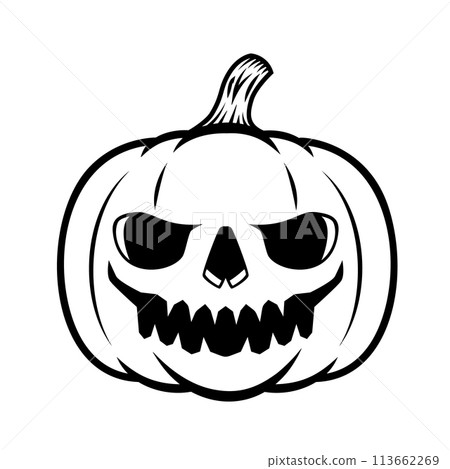 Halloween pumpkin. Design element for poster, card, banner, sign t shirt. Vector illustration Halloween pumpkin. Design element for poster, card, banner, sign t shirt. Vector illustration 113662269