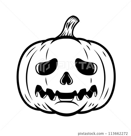 Halloween pumpkin. Design element for poster, card, banner, sign t shirt. Vector illustration Halloween pumpkin. Design element for poster, card, banner, sign t shirt. Vector illustration 113662272
