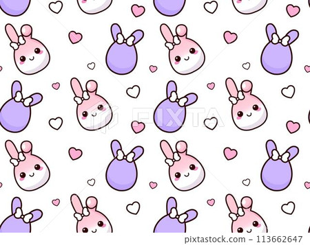 Cute Easter bunny, seamless pattern Cute Easter bunny, seamless pattern 113662647