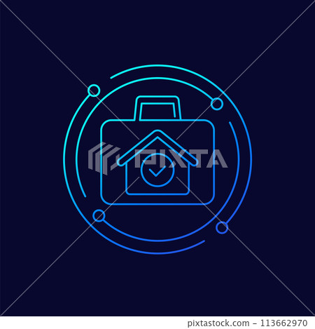 real estate portfolio icon with a house real estate portfolio icon with a house 113662970