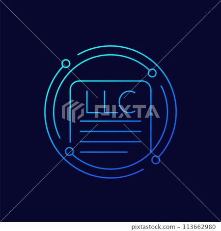 LLC icon, Limited Liability Company linear design 113662980