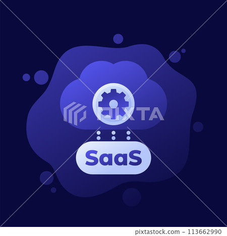 SaaS platform icon with a cloud, vector design 113662990