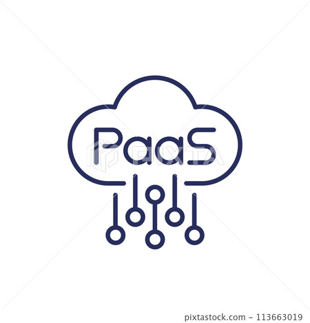 Paas icon, Platform as a Service line vector 113663019