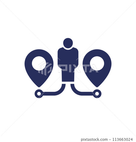 two ways icon on white two ways icon on white 113663024