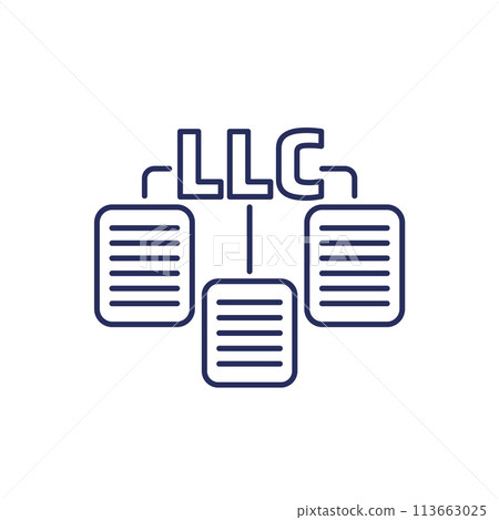 LLC documents line icon on white LLC documents line icon on white 113663025